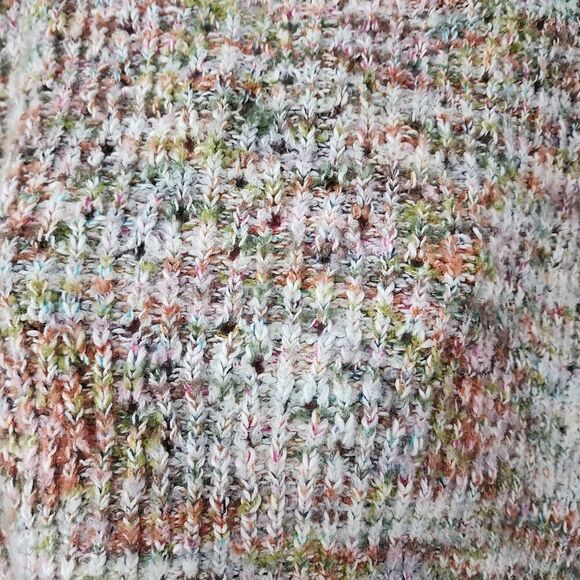 Free People Multi-colored V-Neck large knit pullover oversized sweater size XS - Picture 3 of 8